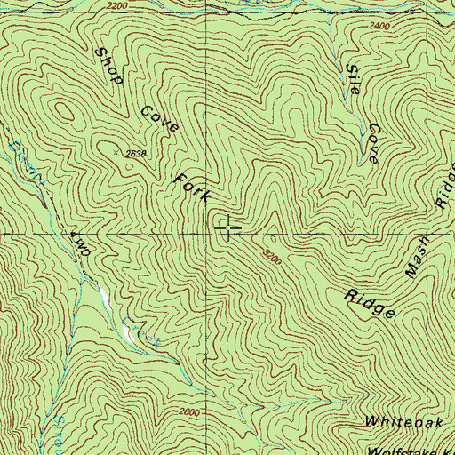 Topographic Map of Fork Ridge, GA