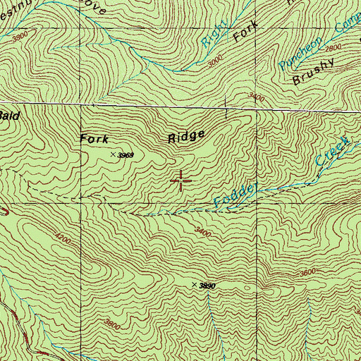 Topographic Map of Fork Ridge, GA
