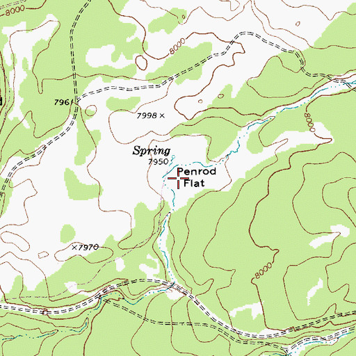 Topographic Map of Penrod Flat, AZ