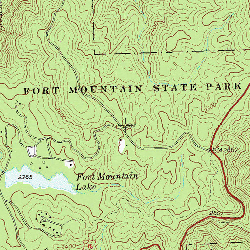 Topographic Map of Fort Mountain State Park, GA