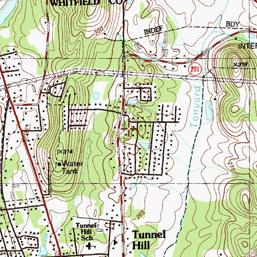 Topographic Map of Foster Cemetery, GA