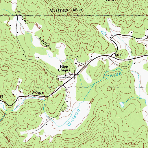 Topographic Map of Foster Hollow, GA