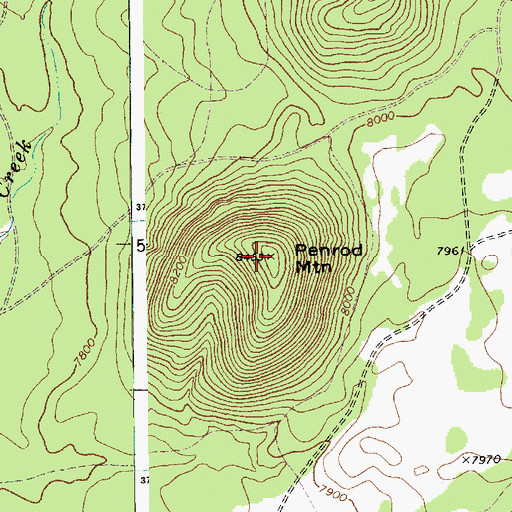 Topographic Map of Penrod Mountain, AZ