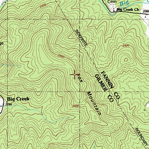 Topographic Map of Fox Mountain, GA