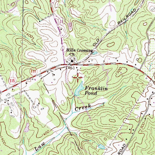 Topographic Map of Franklin Pond, GA