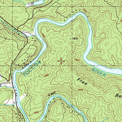 Topographic Map of Free Bend, GA