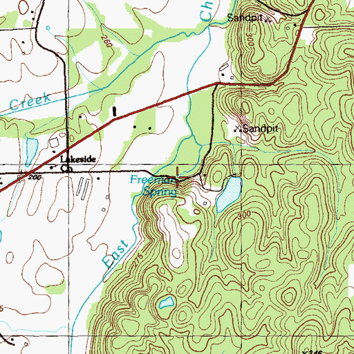 Topographic Map of Freeman Spring, GA