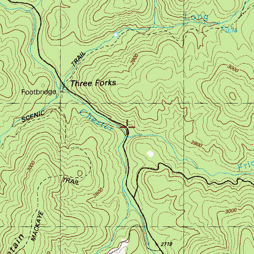 Topographic Map of Frick Creek, GA