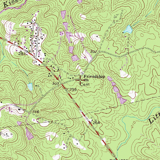 Topographic Map of Friendship Church, GA