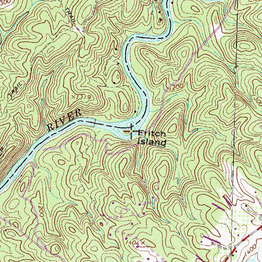 Topographic Map of Fritch Island, GA