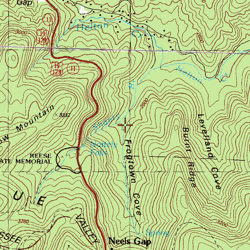 Topographic Map of Frogtown Cove, GA