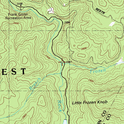 Topographic Map of Frozen Branch, GA