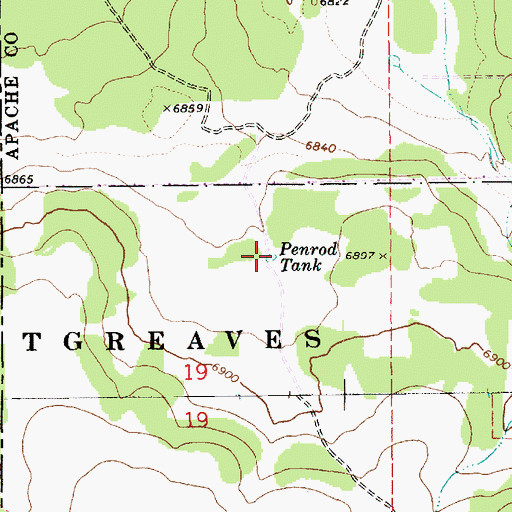 Topographic Map of Penrod Tank, AZ