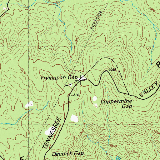 Topographic Map of Fryingpan Gap, GA