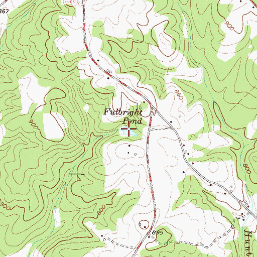 Topographic Map of Fulbright Pond, GA