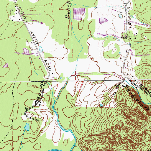 Topographic Map of Funderburk Creek, GA