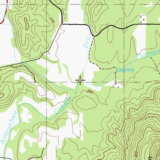 Topographic Map of Furnace Creek, GA