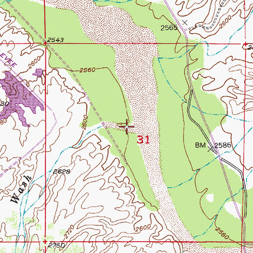 Topographic Map of Peppersauce Wash, AZ
