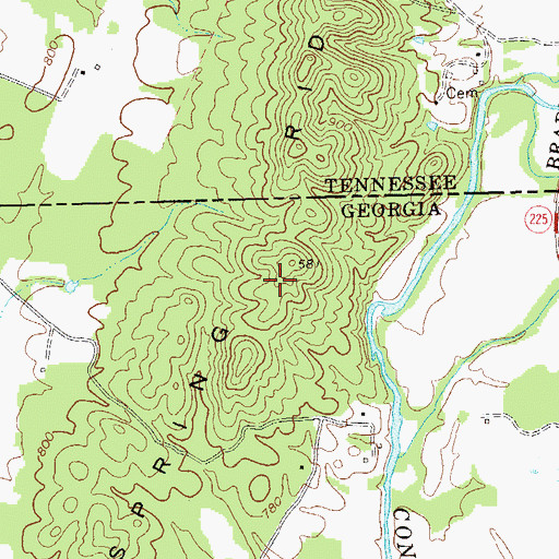 Topographic Map of Gap Spring Ridge, GA