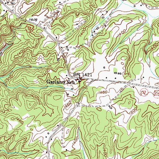 Topographic Map of Garland School, GA