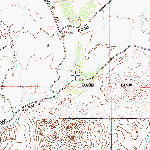 Topographic Map of Peralta Canyon, AZ