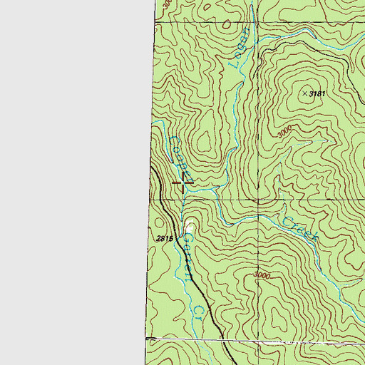 Topographic Map of Garrett Creek, GA