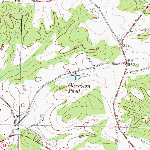 Topographic Map of Garrison Pond, GA