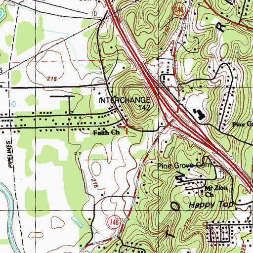Topographic Map of Gateway Church, GA