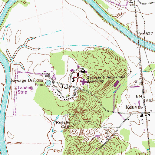 Topographic Map of Georgia - Cumberland Academy, GA