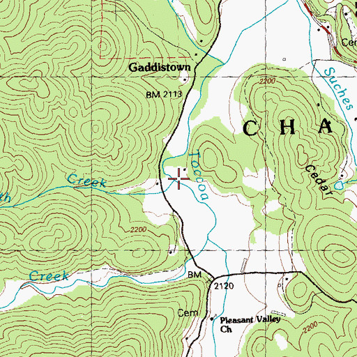 Topographic Map of Gilreath Creek, GA