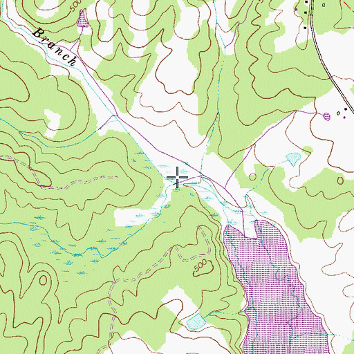 Topographic Map of Glade Branch, GA