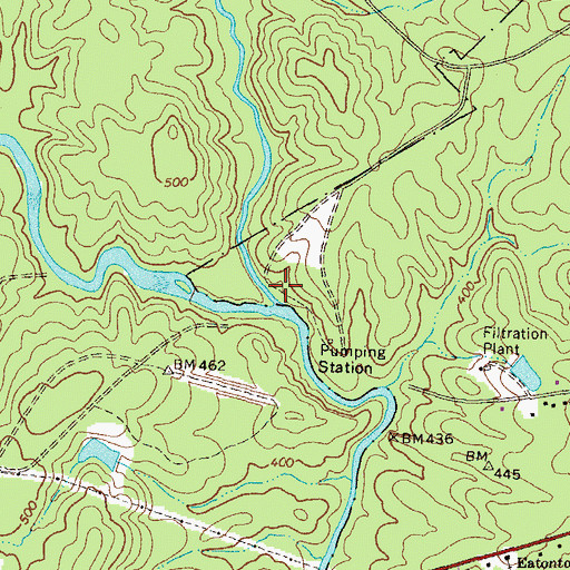 Topographic Map of Glady Creek, GA