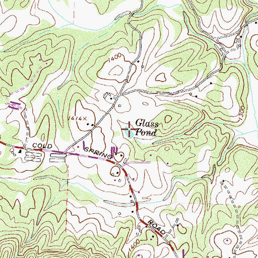 Topographic Map of Glass Pond, GA