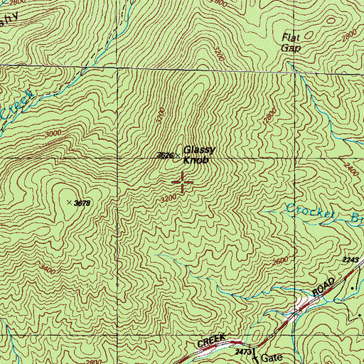 Topographic Map of Glassy Knob, GA