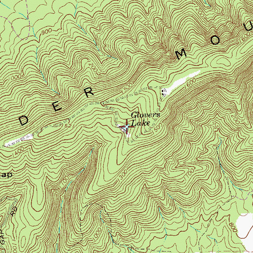 Topographic Map of Glovers Lake, GA