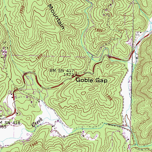 Topographic Map of Goble Gap, GA