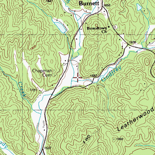 Topographic Map of Godfrey Branch, GA
