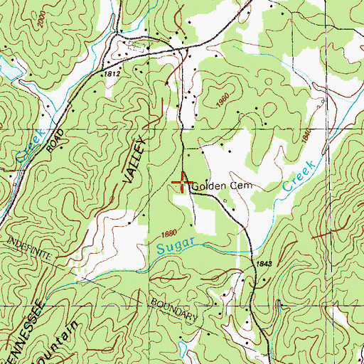 Topographic Map of Golden Cemetery, GA