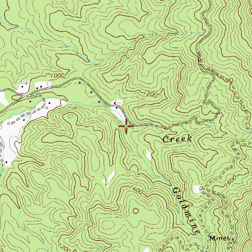 Topographic Map of Goldmine Branch, GA