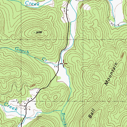 Topographic Map of Gooch Creek, GA
