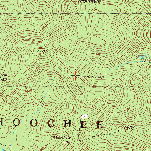 Topographic Map of Gooch Gap, GA