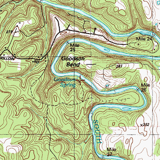 Topographic Map of Goodson Spring, GA