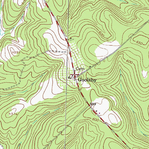 Topographic Map of Goolsby, GA