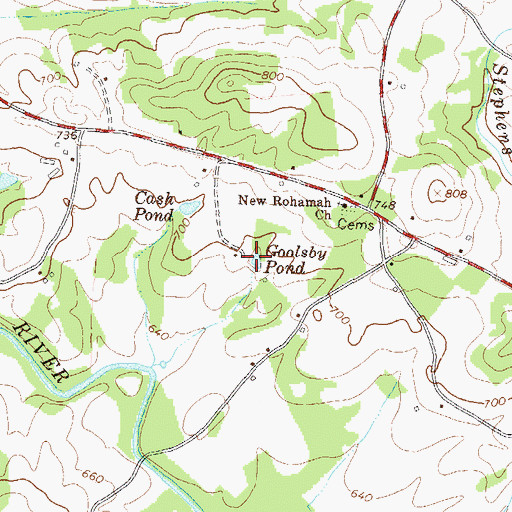 Topographic Map of Goolsby Pond, GA