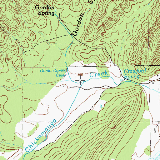 Topographic Map of Gordon Spring Creek, GA