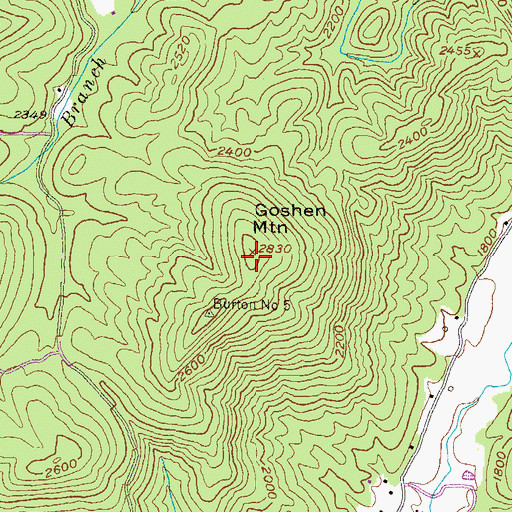Topographic Map of Goshen Mountain, GA