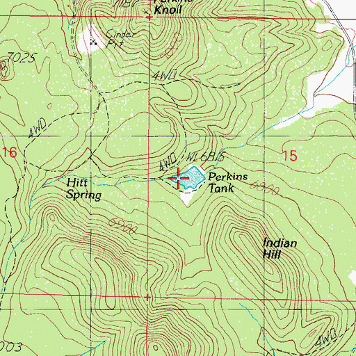 Topographic Map of Perkins Tank, AZ