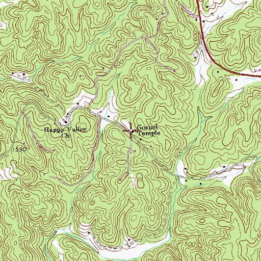 Topographic Map of Gospel Temple, GA