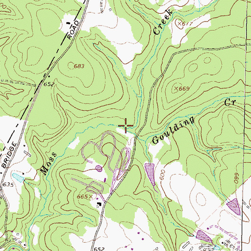 Topographic Map of Goulding Creek, GA