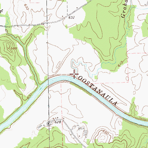 Topographic Map of Graham Creek, GA